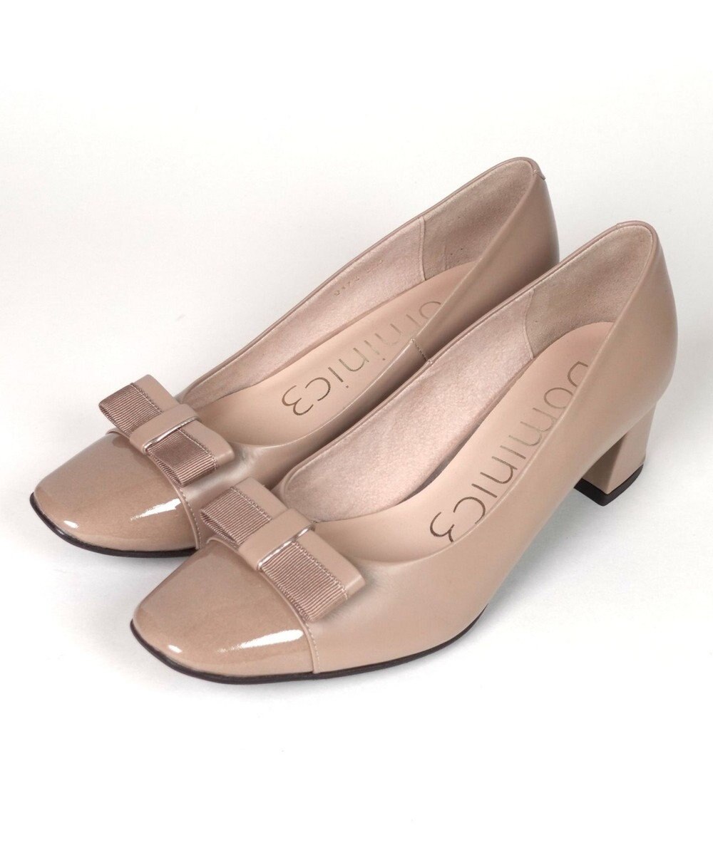 Dominic3 グログランリボン スクエアトゥパンプス 