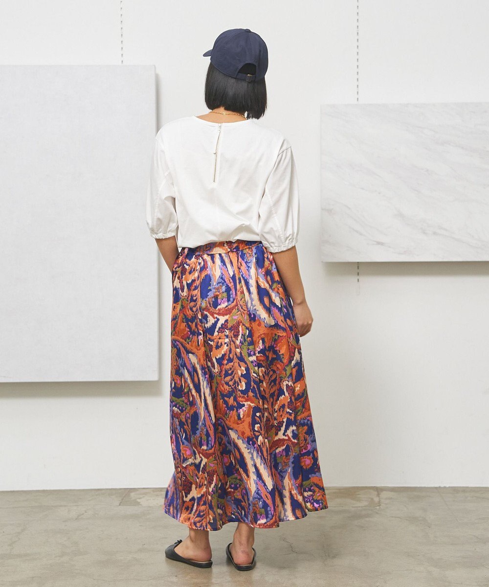 J.PRESS YORK STREET 【WOMEN】プリントフレア スカート 