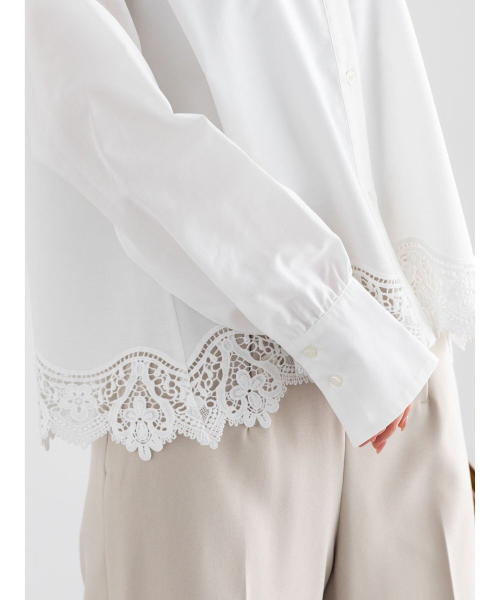 Te chichi スカラップレースヘムクロップトシャツ 