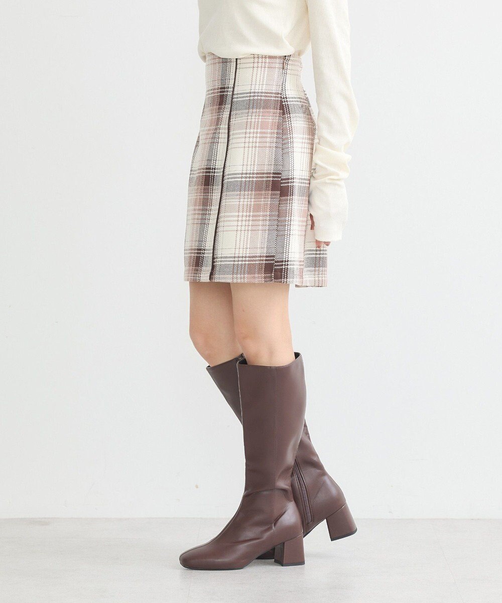 earth music&ecology コットンツイルチェックミニスカート 