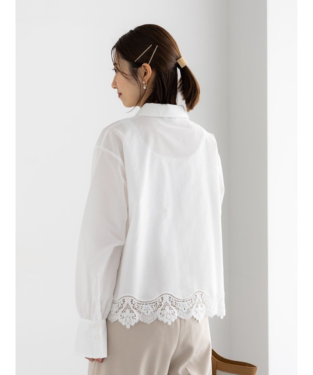 Te chichi スカラップレースヘムクロップトシャツ 