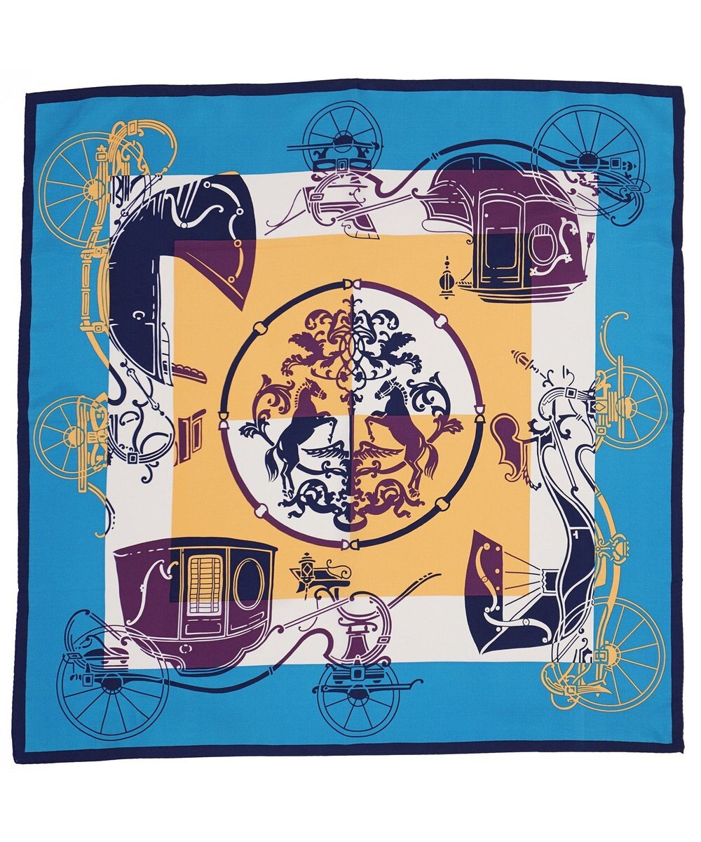 Marca 【Marcaオリジナル】色面シルエット馬車 小判スカーフ シルクツイル 