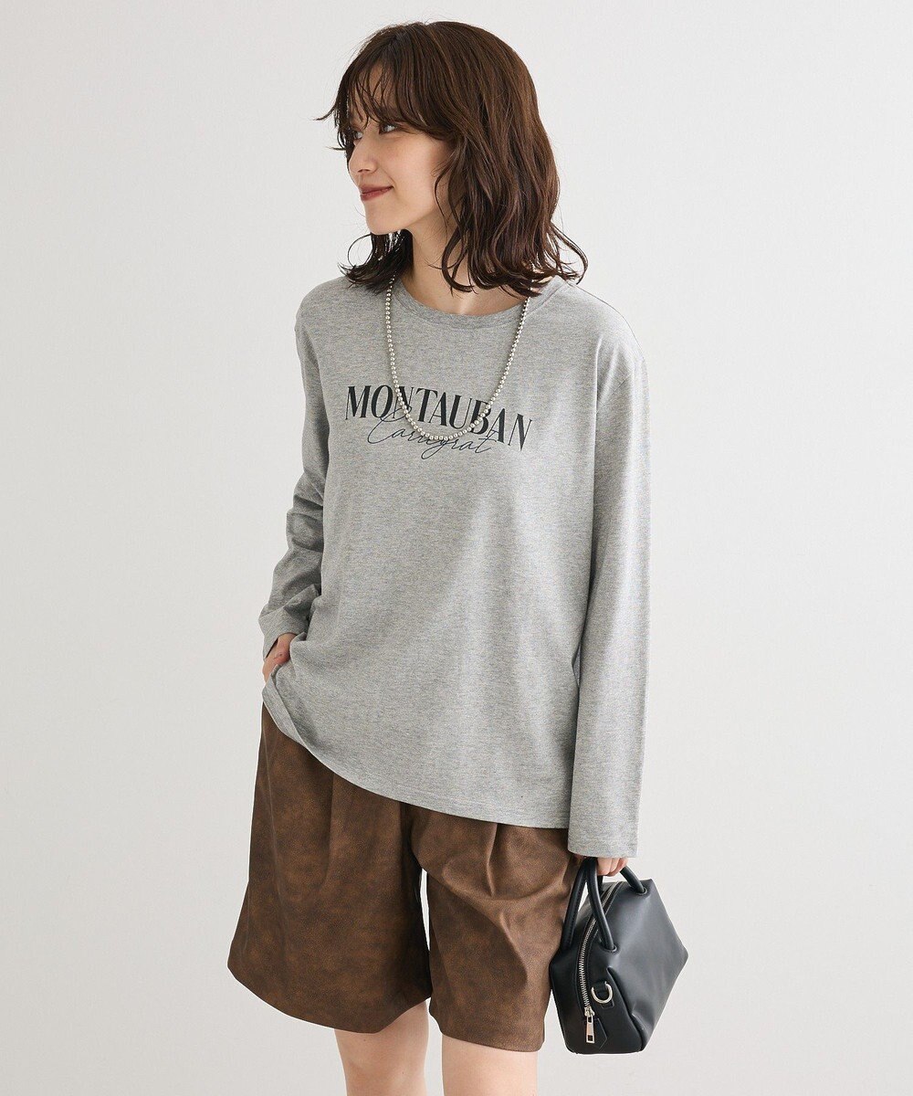 Green Parks キレイ目ロゴ長袖Ｔシャツ 