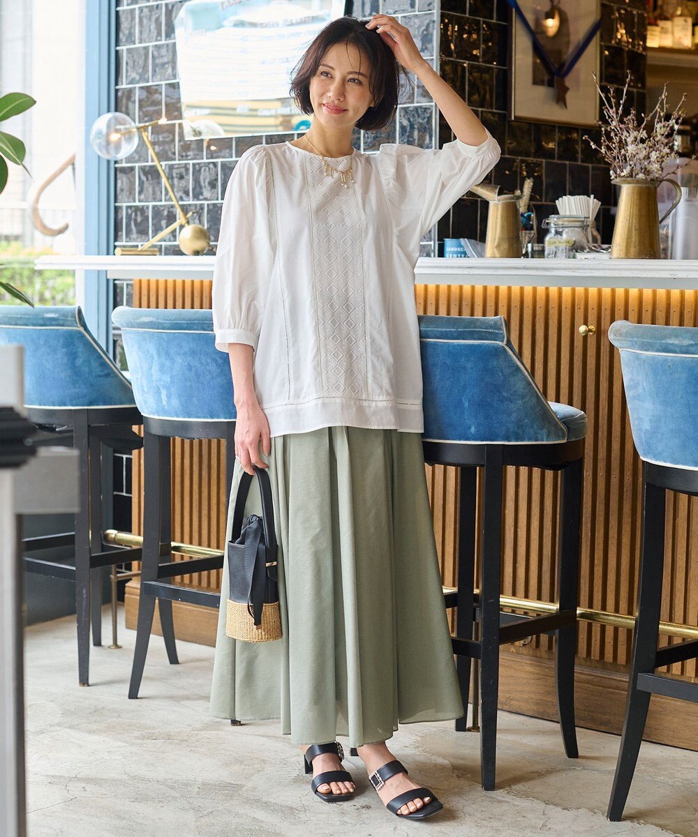 自由区 【洗える・XSサイズあり】シアーシャイニー スカート 