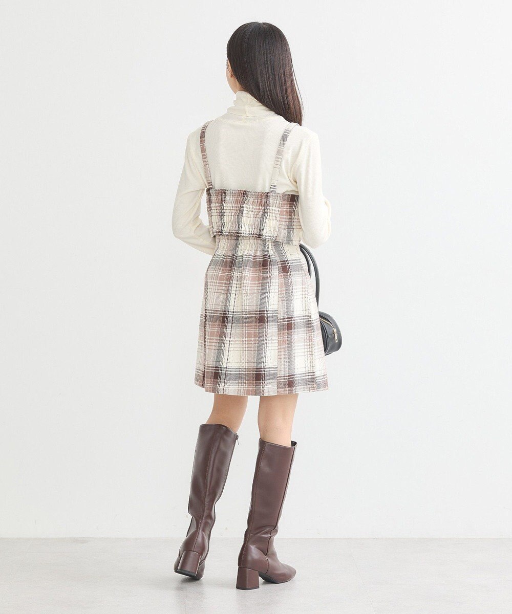 earth music&ecology コットンツイルチェックミニスカート 