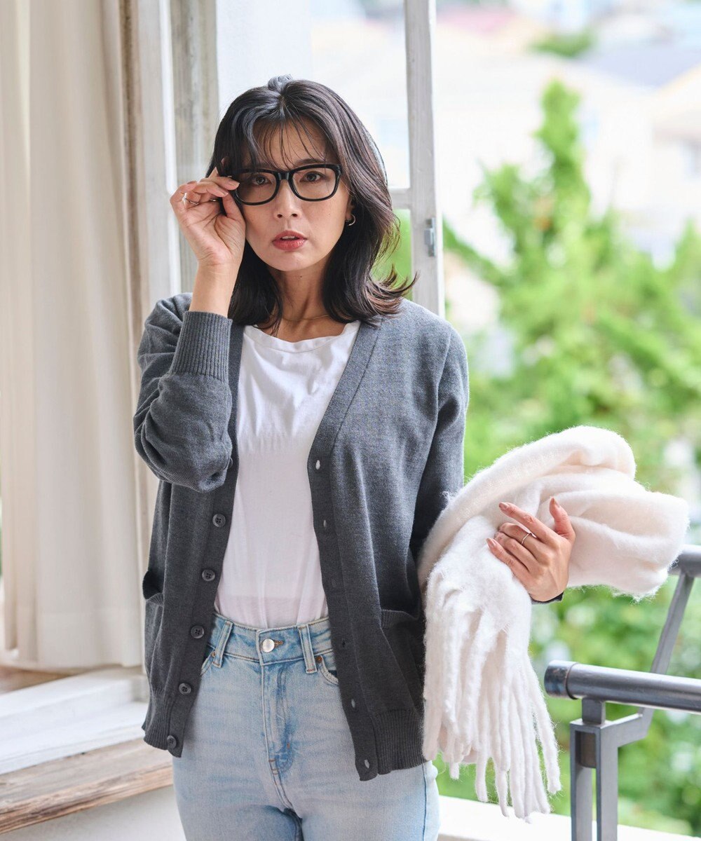 WEGO 【WEB限定/2025年秋冬新作//洗濯OK/毛玉レス/MLXLサイズ展開/オフィス/カジュアル】ベーシックニットカーディガン 