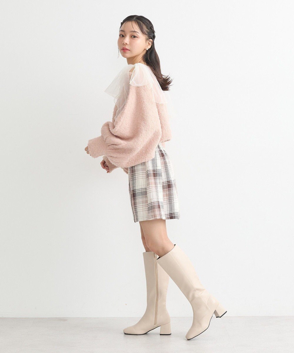 earth music&ecology コットンツイルチェックミニスカート 