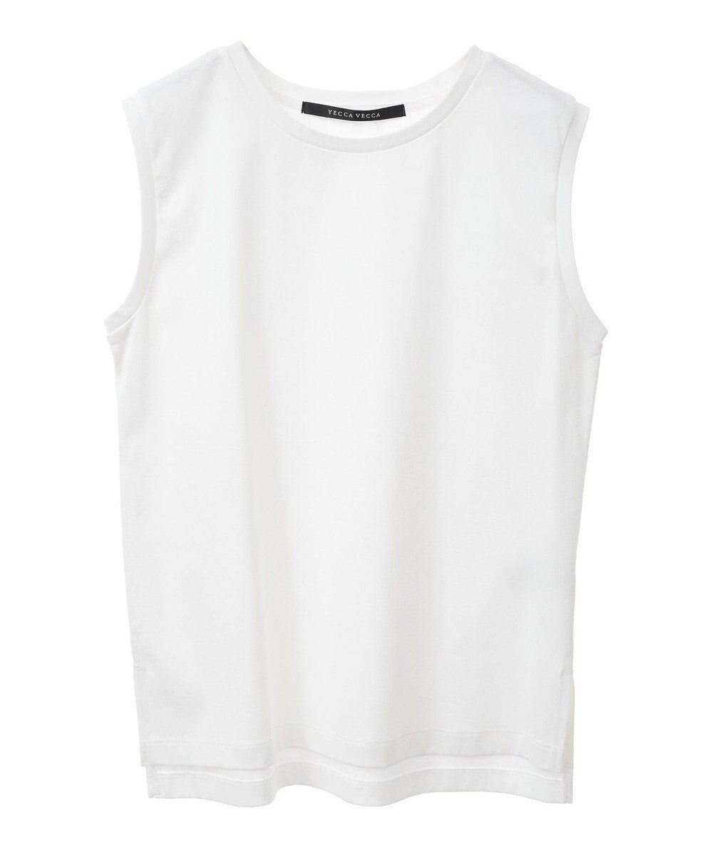 YECCA VECCA コットンスムースノースリーブトップス 