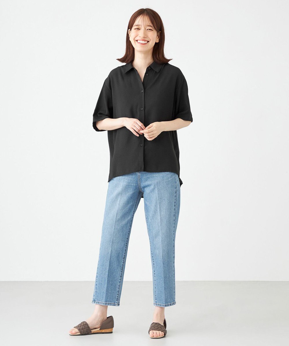 SHARE PARK LADIES センタープレスストレートデニム 