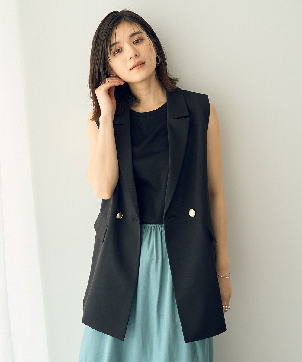 YECCA VECCA コットンスムースノースリーブトップス 