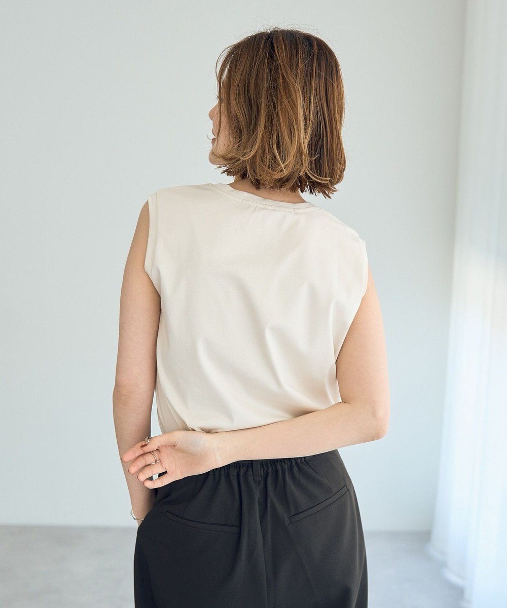 YECCA VECCA コットンスムースノースリーブトップス 