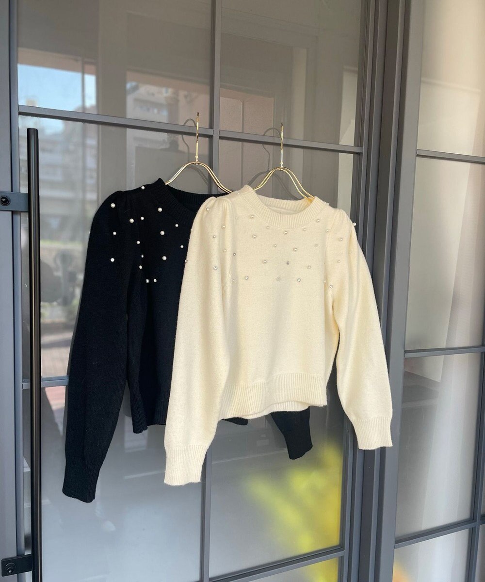 Feroux パール×ビジュー ニット 