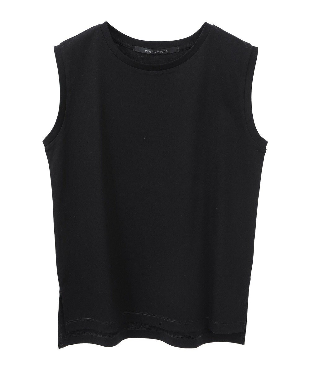 YECCA VECCA コットンスムースノースリーブトップス 