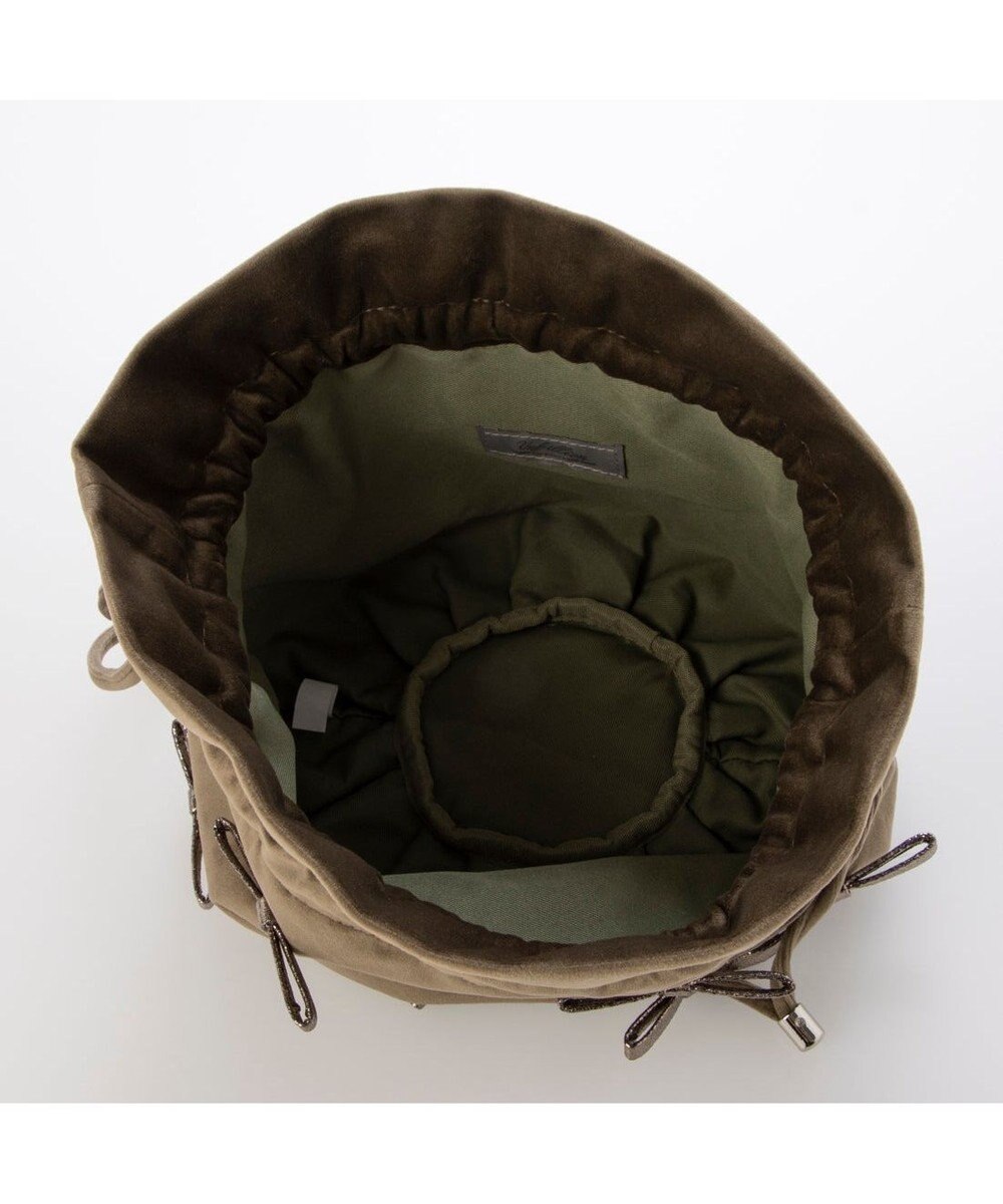 UNBILLION カシュカシュ cachecache / メタリックリボンベロア巾着バッグ 