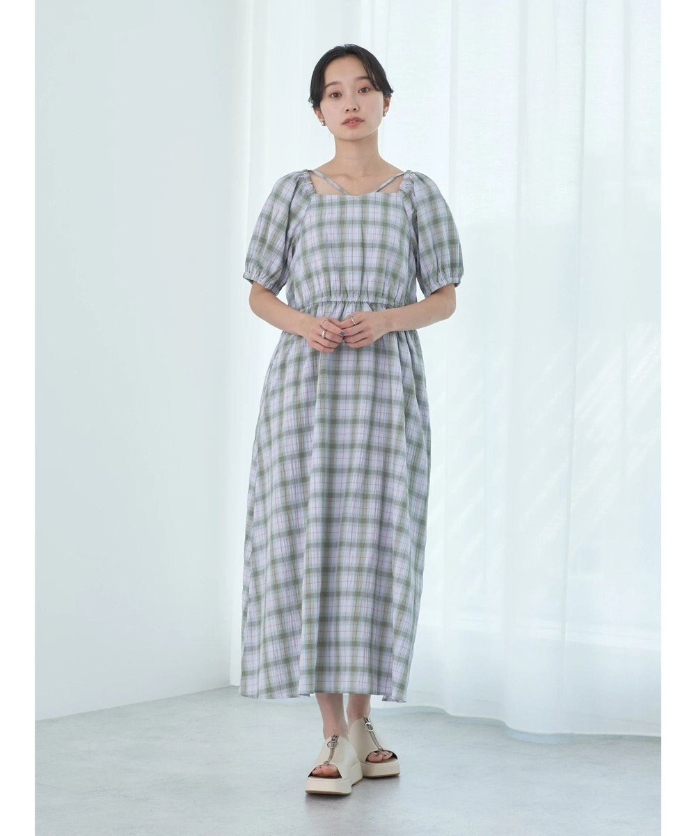 earth music&ecology ホルターネックシャーリングワンピース 