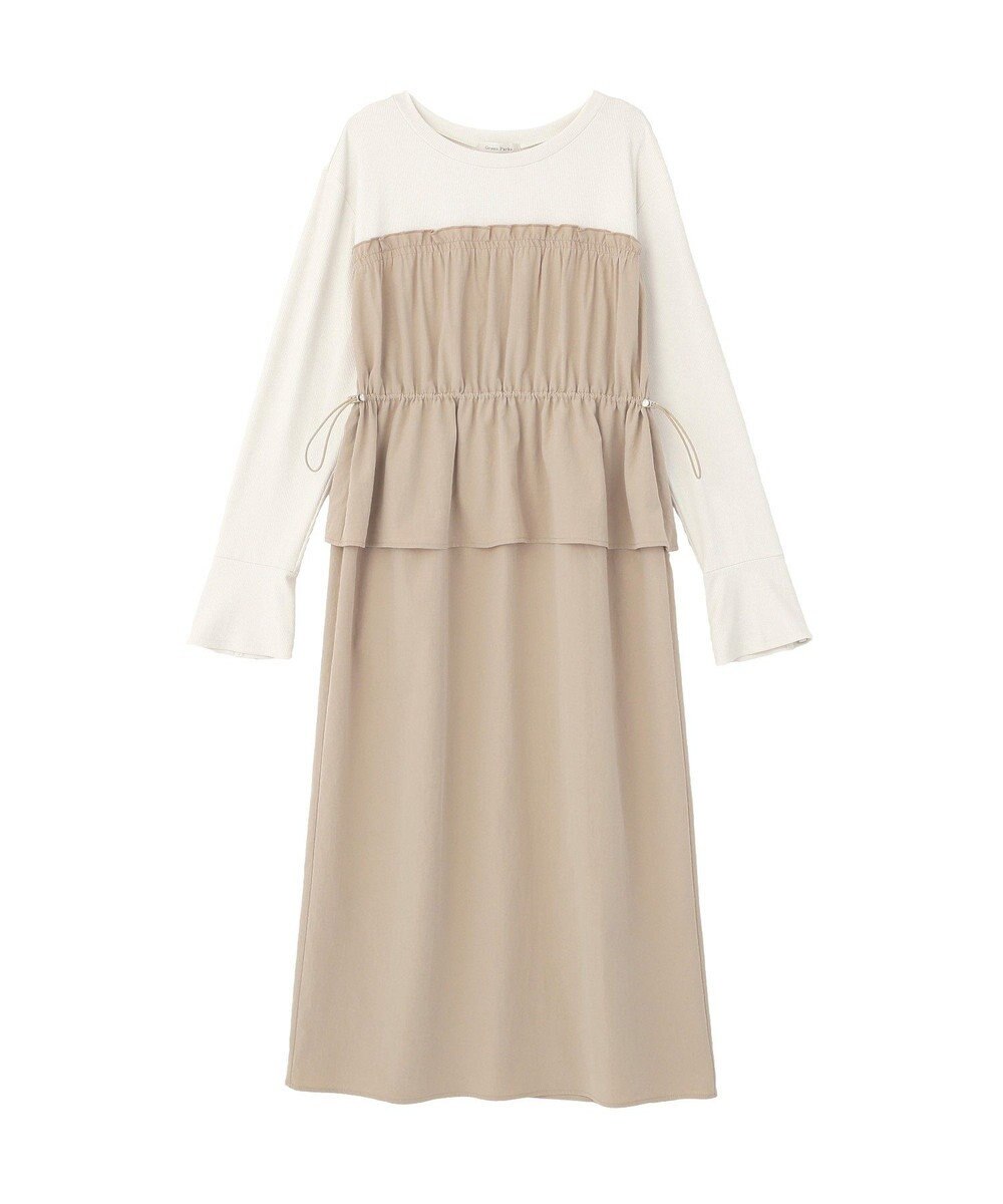 Green Parks ペプラムドッキングワンピース 