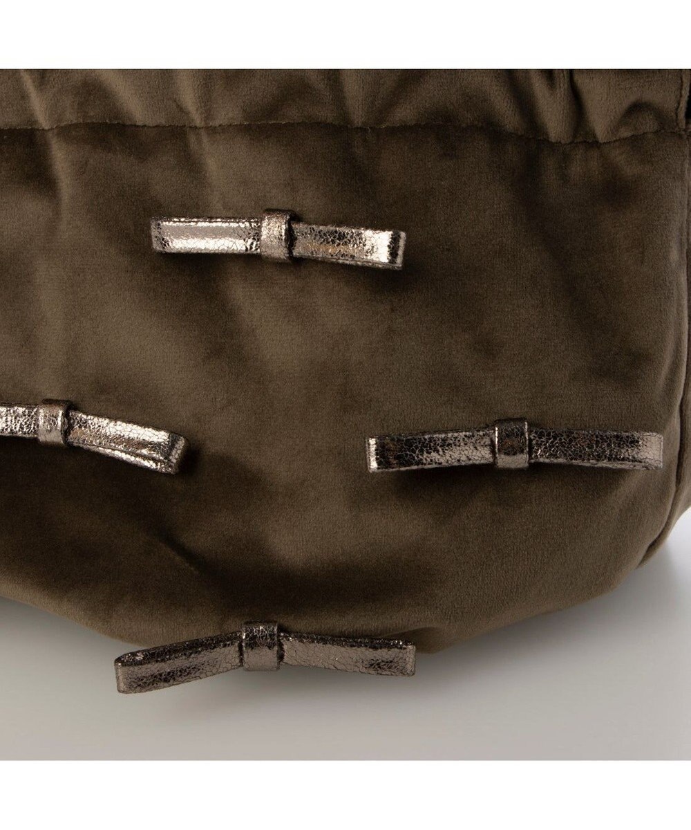 UNBILLION カシュカシュ cachecache / メタリックリボンベロア巾着バッグ 