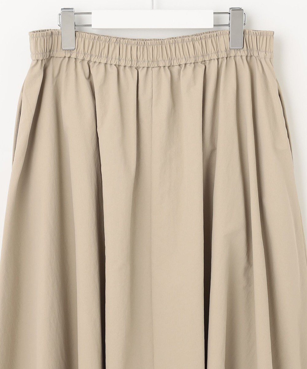 UNFILO 【洗える】撥水ナイロンタフタ ロングスカート 