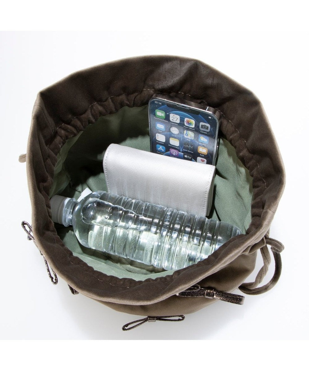 UNBILLION カシュカシュ cachecache / メタリックリボンベロア巾着バッグ 