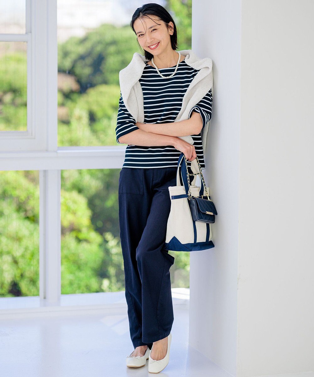 23区 ポーチ付 キャンバス トートバッグ 