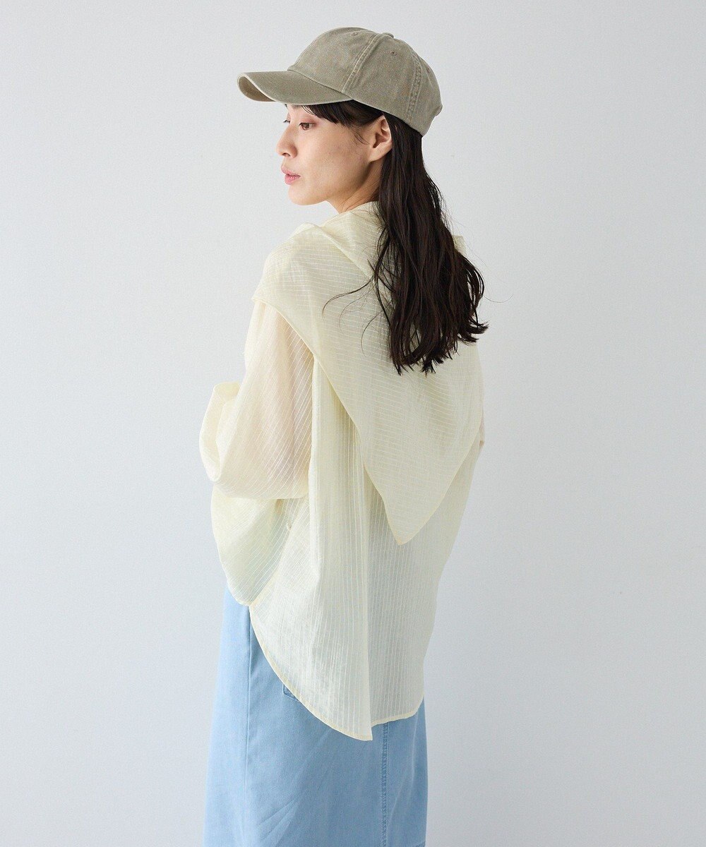 CRAFT STANDARD BOUTIQUE 【2点SET】スカーフ付きシアーストライプシャツ 