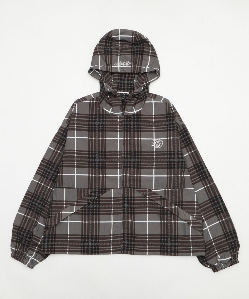 WEGO 【ユニセックス着用ITEM/MLサイズ展開】チェックロゴフードブルゾン 