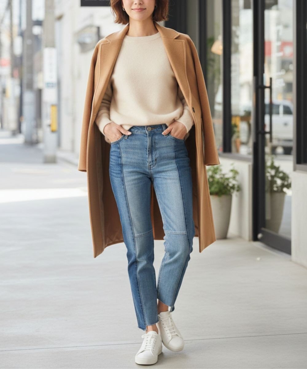 OP／FILA 【OP】美脚パッチワークデニム 