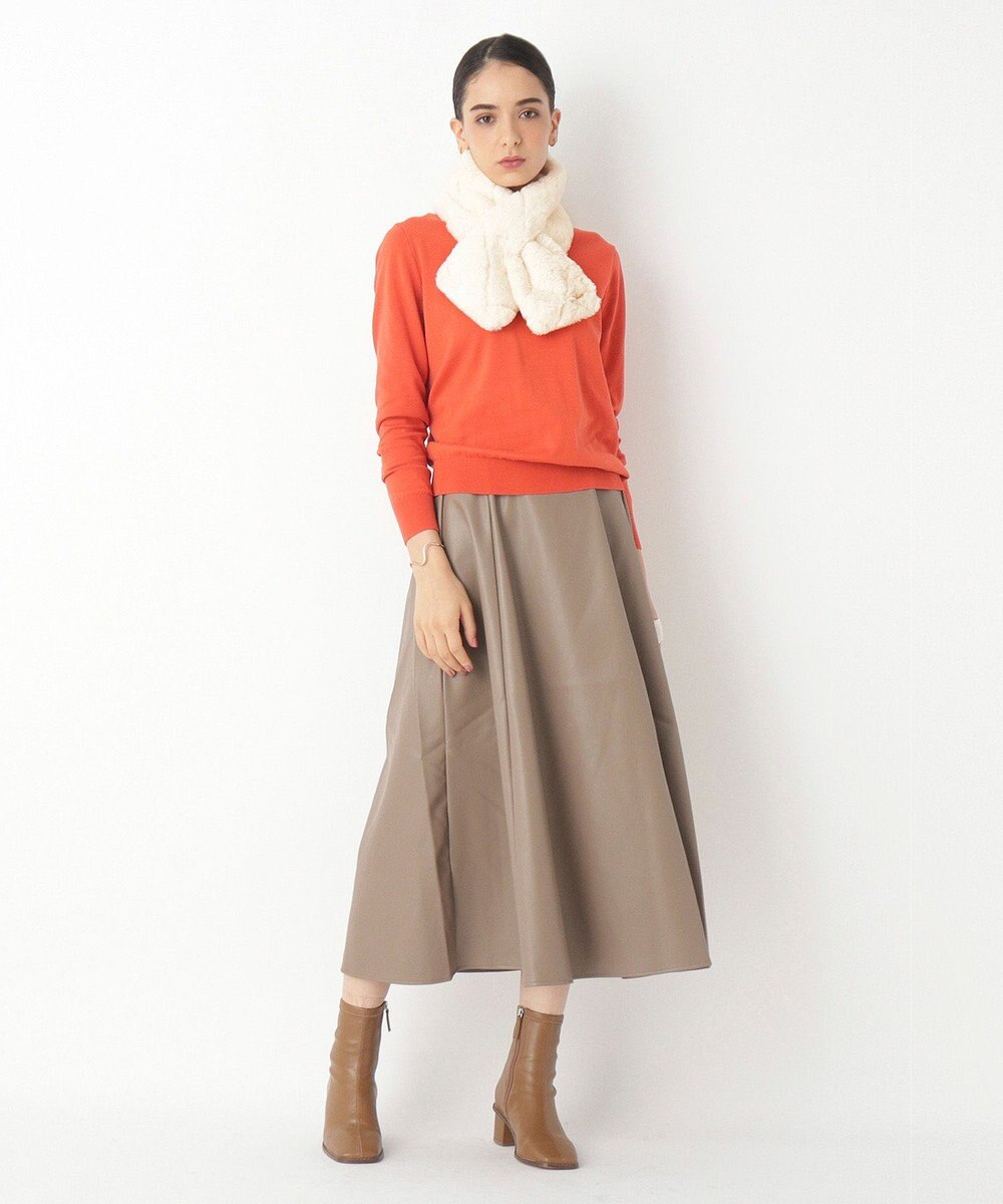 MOONBAT FURLA キルティングデザインフェイクファーマフラー 