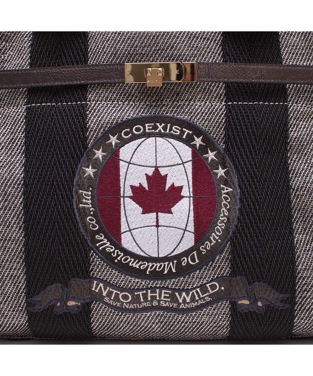 A.D.M.J. 【ファブリック】リネンラメクロス/前金具付トート32cm(Dカン＋)リネンラメクロス/前金具付トート40cm(Dカン＋) 