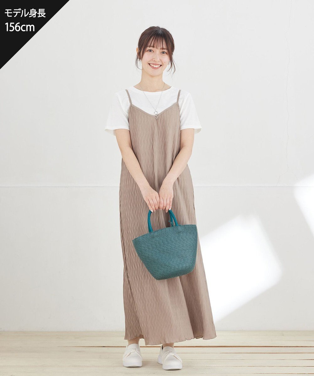 Tiaclasse 【2点セット】変形プリーツキャミワンピース＆Tシャツ 