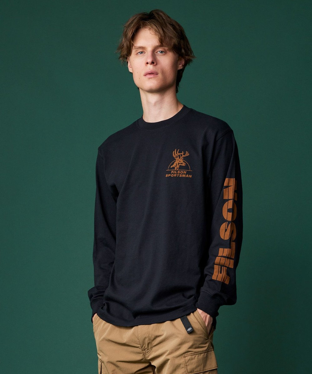 JOSEPH ABBOUD MOUNTAIN 【FILSON】LONG SLEEVE FRONTIER GRAPPHIC T-SHIRT ブラック系