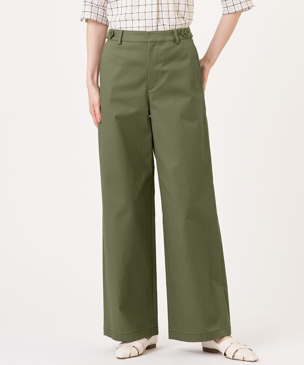 J.PRESS LADIES L 20チノストレッチ ストレート パンツ 