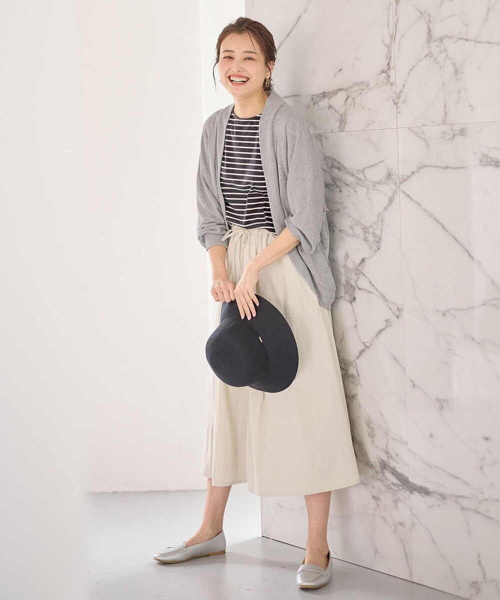 ANY 【ウエストゴム】ナイロンベイカーフレアスカート 