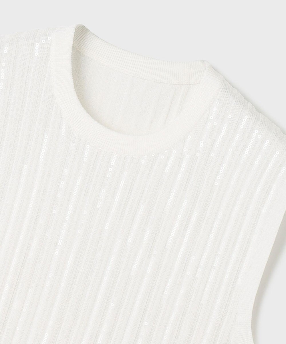 GRACE CONTINENTAL スパンコールニットノースリーブ 