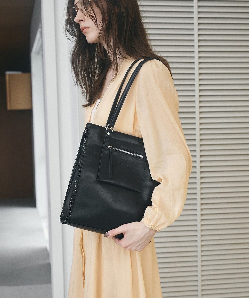 TOPKAPI 【TREASURE TOPKAPI】フェイクレザー ポーチ付き パラコード かがりトートバッグ 