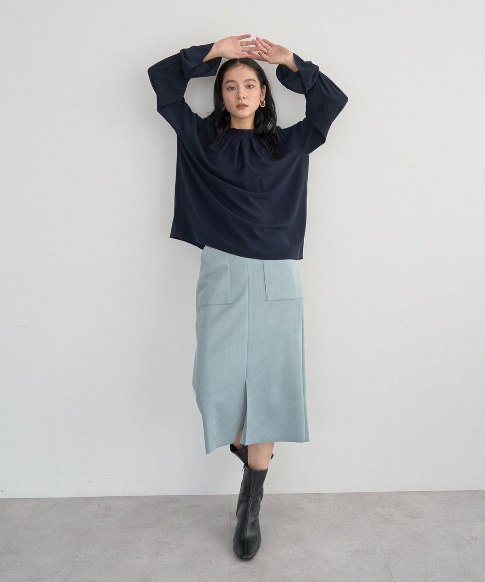 YECCA VECCA ハイウエストフェイクスエードスカート 