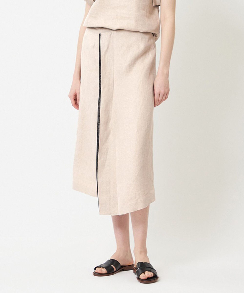 BEIGE， CHESTNUT / デザインスカート Flax