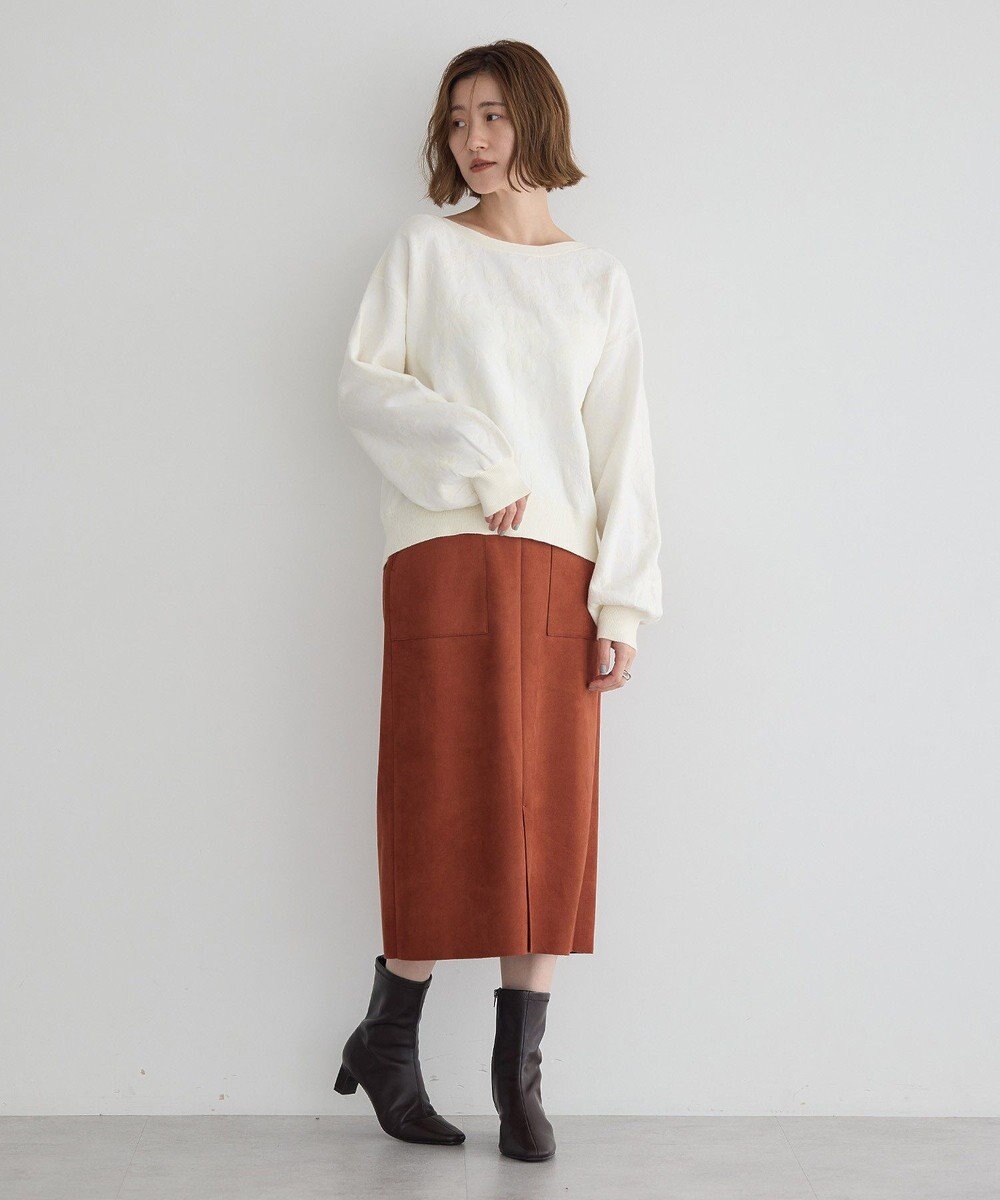 YECCA VECCA ハイウエストフェイクスエードスカート 