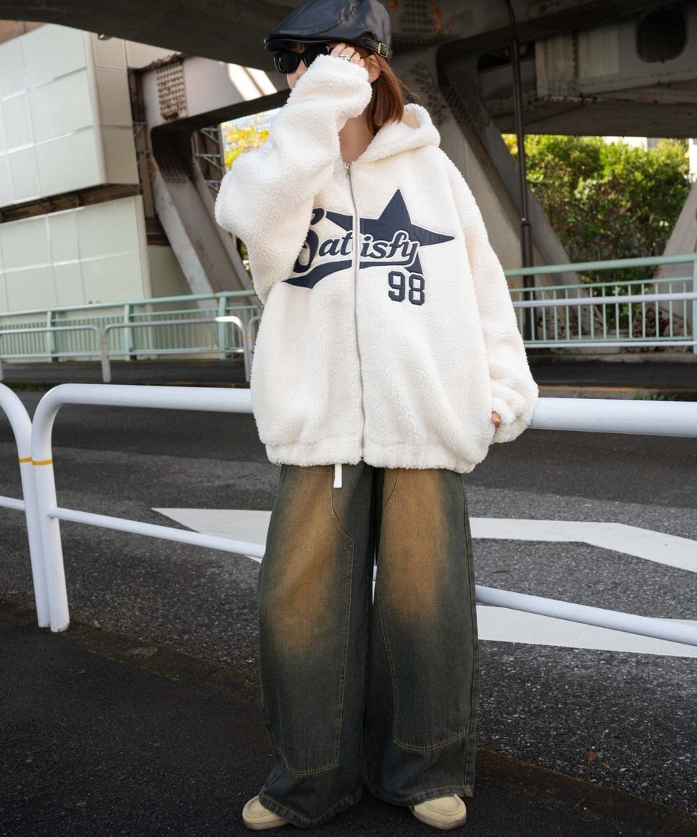 WEGO ロゴボアパーカー 