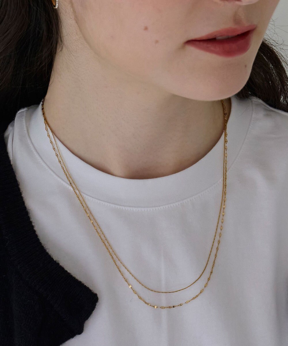Phoebe 【金属アレルギー対応】ダブルチェーンネックレス　ゴールド/サージカルステンレス 