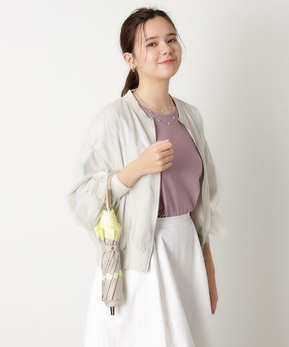 MOONBAT FURLA 晴雨兼用日傘 折りたたみ傘 シャンブレー切継 ／遮光 遮熱 UV 