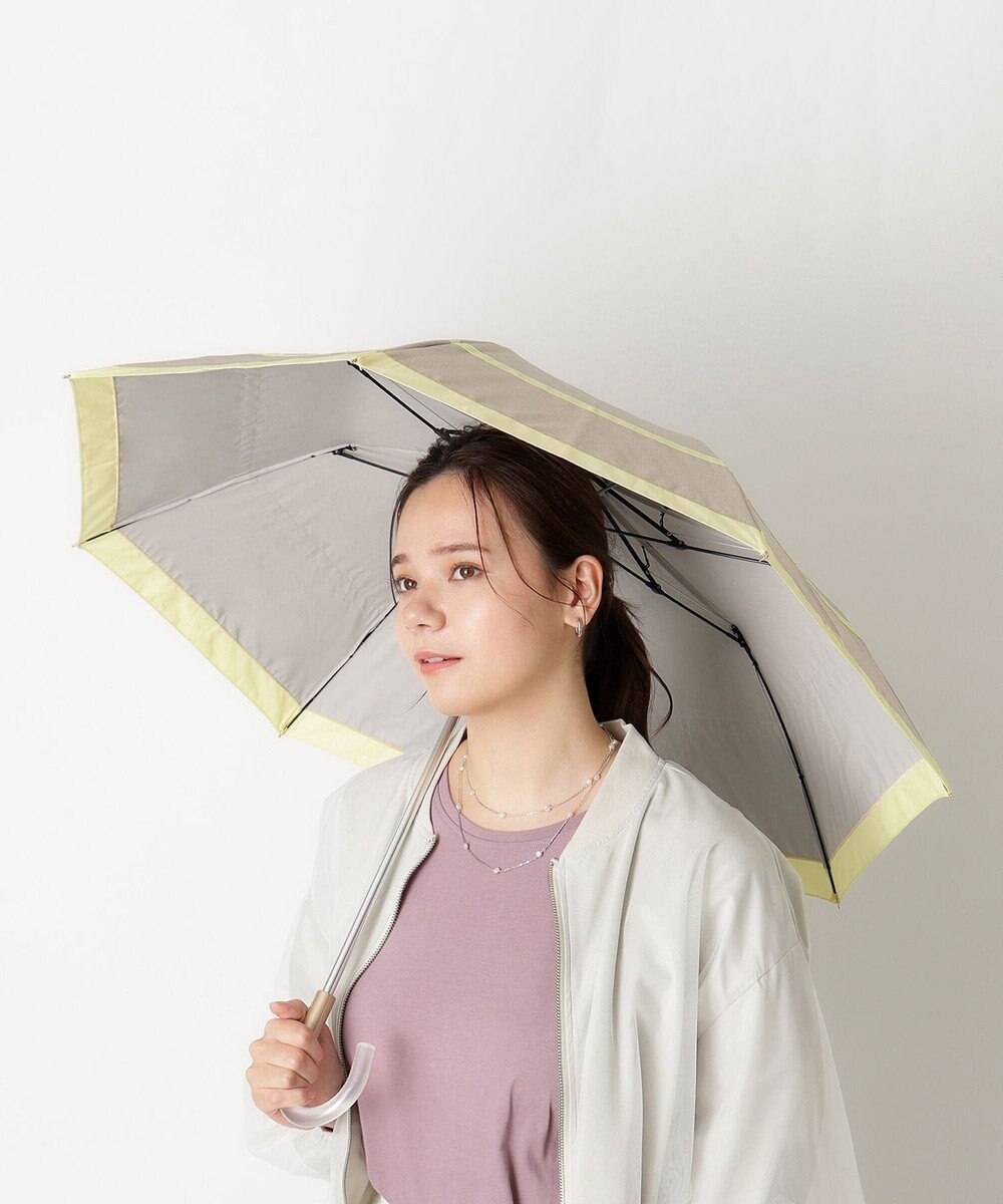 MOONBAT FURLA 晴雨兼用日傘 折りたたみ傘 シャンブレー切継 ／遮光 遮熱 UV 