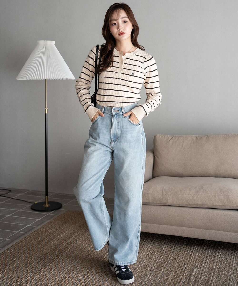 WEGO 【WEB限定/25年秋冬新作】別注USPOLOヘンリーネックニットPO 