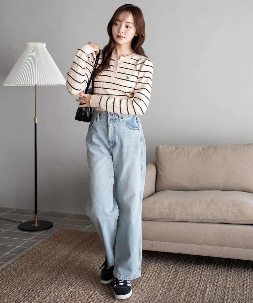 WEGO 【WEB限定/25年秋冬新作】別注USPOLOヘンリーネックニットPO 