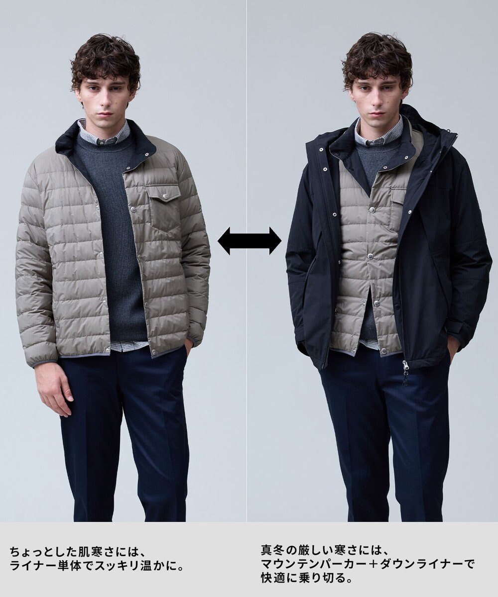 J.PRESS MEN 3シーズン着られる贅沢【3WAY SYSTEM / 撥水 / ストレッチ】マウンテンパーカー / ダウンライナーデタッチャブル 