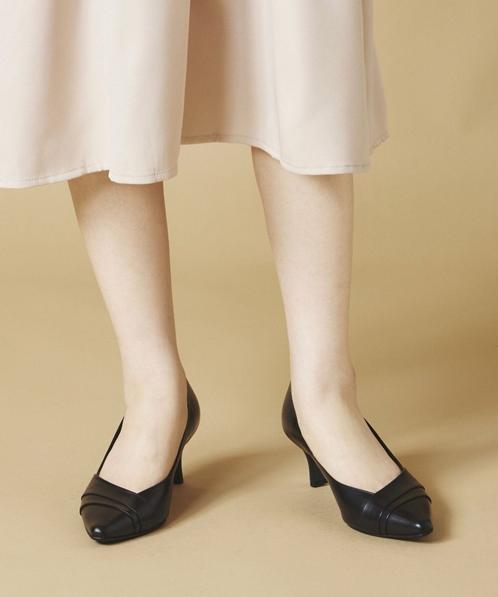 Dominic3 切り替えデザイン ヒールパンプス 