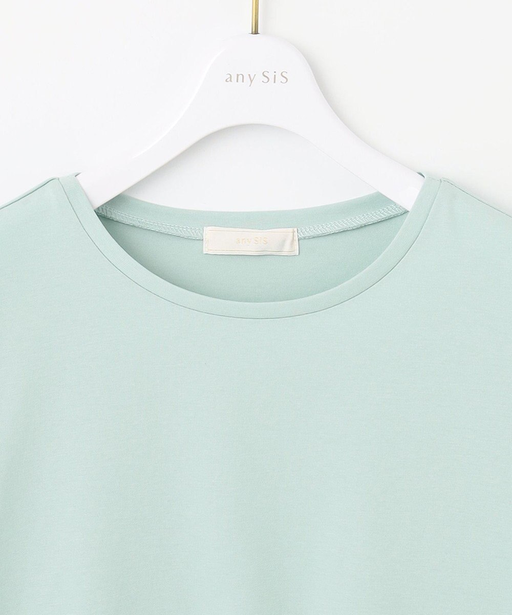 ANY SIS 【UVケア】プレーティングジャージー タックスリーブ カットソー 