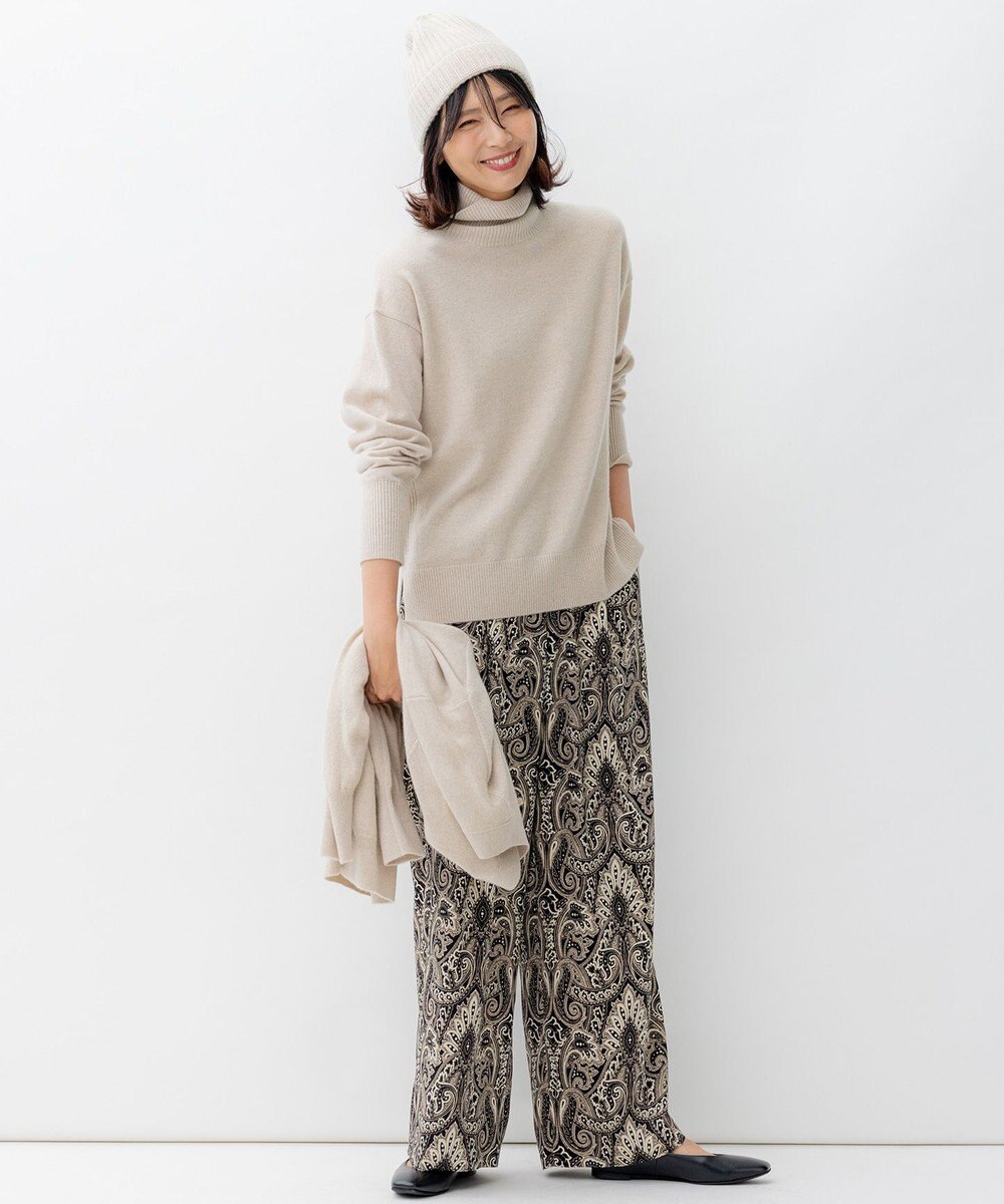 23区 【洗える】フレンチペイズリーサテン ワイドパンツ 