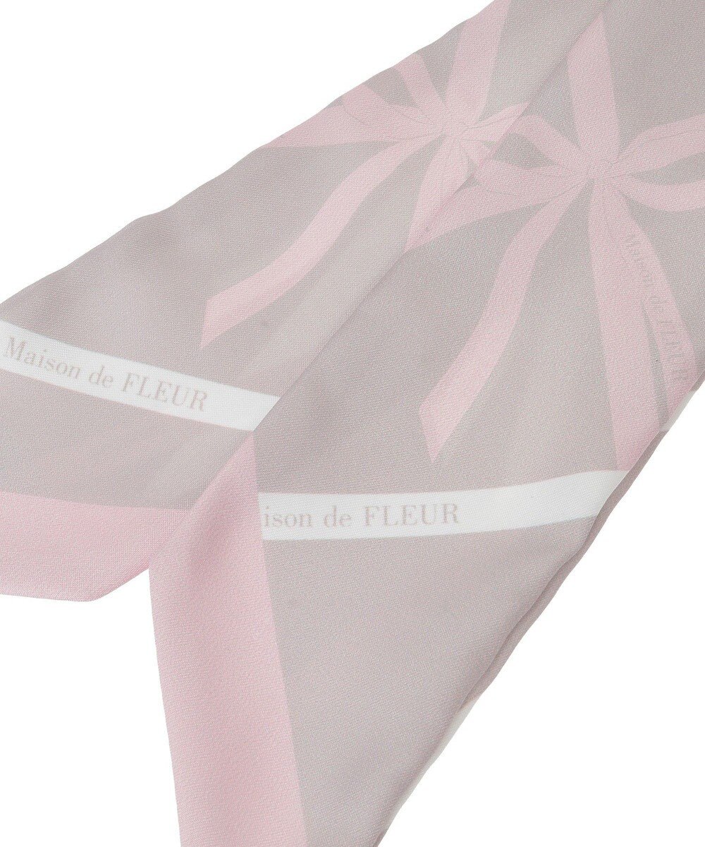 Maison de FLEUR リボンモチーフ柄スカーフ 