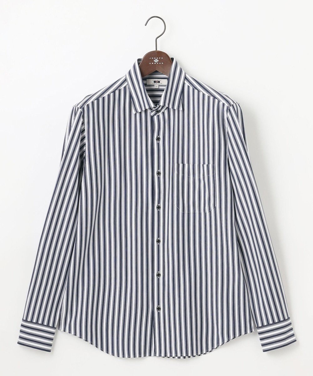 JOSEPH ABBOUD 【キングサイズ・快適な着心地・イージーケア】コンフォートジャージー ストライプ シャツ 